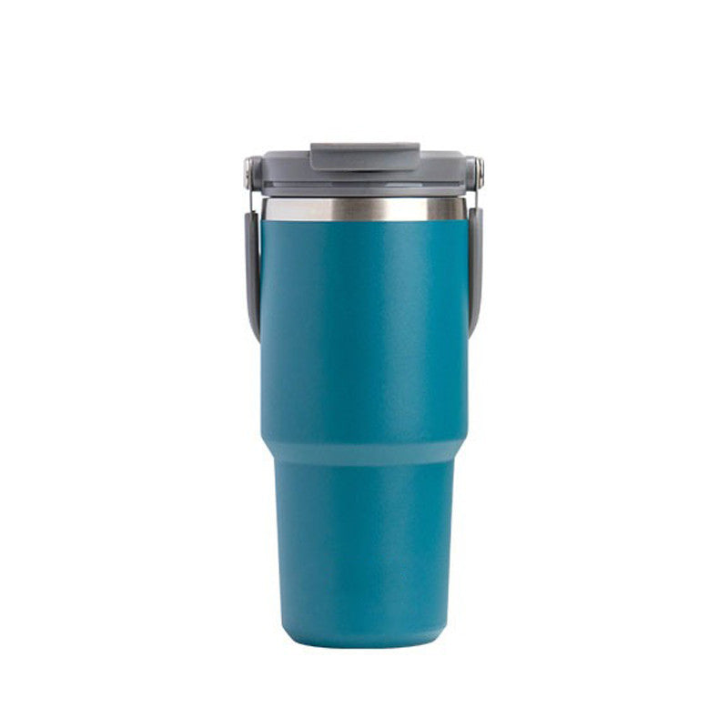 Portable Car Tumbler Cup with Lid and Straw Vacuum Insulated Water Bottle-Blue