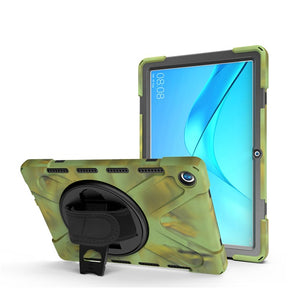 OnePiece Tablet Case Anti-fall Protective Cover Bulit-in Kickstand/Hand+Neck Strap For Huawei MatePad 10.4inch 2020-Camouflage