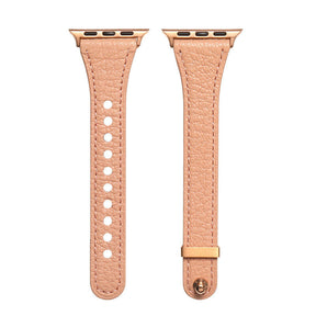 Elegant Slim Band Quick Release Sheepskin Leather for Apple Watch-Pink