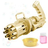 Electric Gatling Bubble Machine Kids Outdoor Toys-Gold