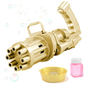 Electric Gatling Bubble Machine Kids Outdoor Toys-Gold