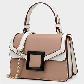 Crossbody Bags for Women Leather Chain Cute Color-Block Handbags-Apricot