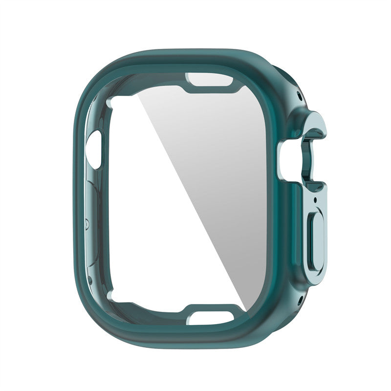 TPU Anti-Scratch Protective Case with Screen Protector for Apple Watch Ultra 49mm-Cyan