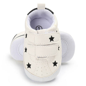 Baby Boys Girls Shoes Non-slip Velcro Sneakers Toddler First Walkers Shoes-StarBlack