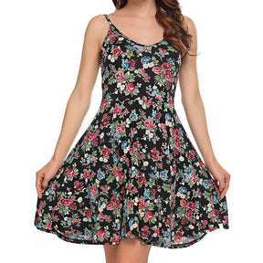 Womens Dress Sleeveless Floral Beach Summer Sundress-Pattern2