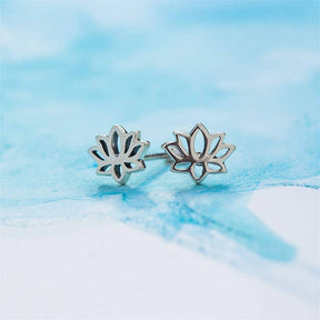 Lotus Blossom Flower Studs Earrings for Women