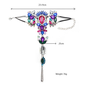 2Pcs Beach Crystal Rhinestone Anklet for Women and Girls-Colorful