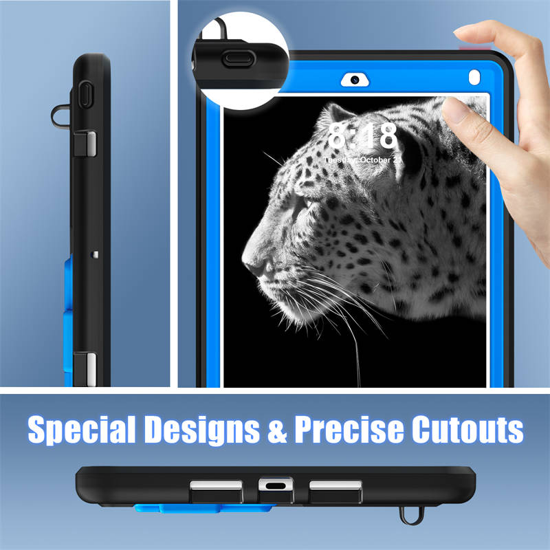 Tablet Case Rugged with Kickstand for iPad 6th/5th Generation 2018/2017-BlackBlue