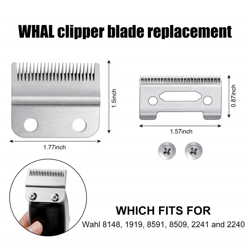 2 Sets Adjustable Hair Clippers Blades 2-Hole Hair Trimmer Replacement Blades for Wahl 8148-Silver