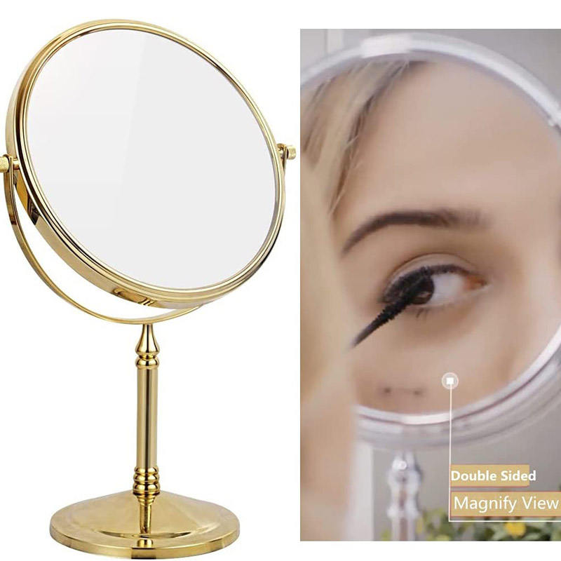 6in Standing Mirror Dual-Sided Magnifying Makeup Mirror-Silver