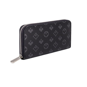 Wallet for Women Credit Card Holder Long Large Capacity Zip Handbag-Black