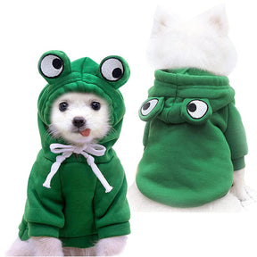 Pet Clothes Frog Pattern Design Hoodie Sweatshirts 3D Cute Costume