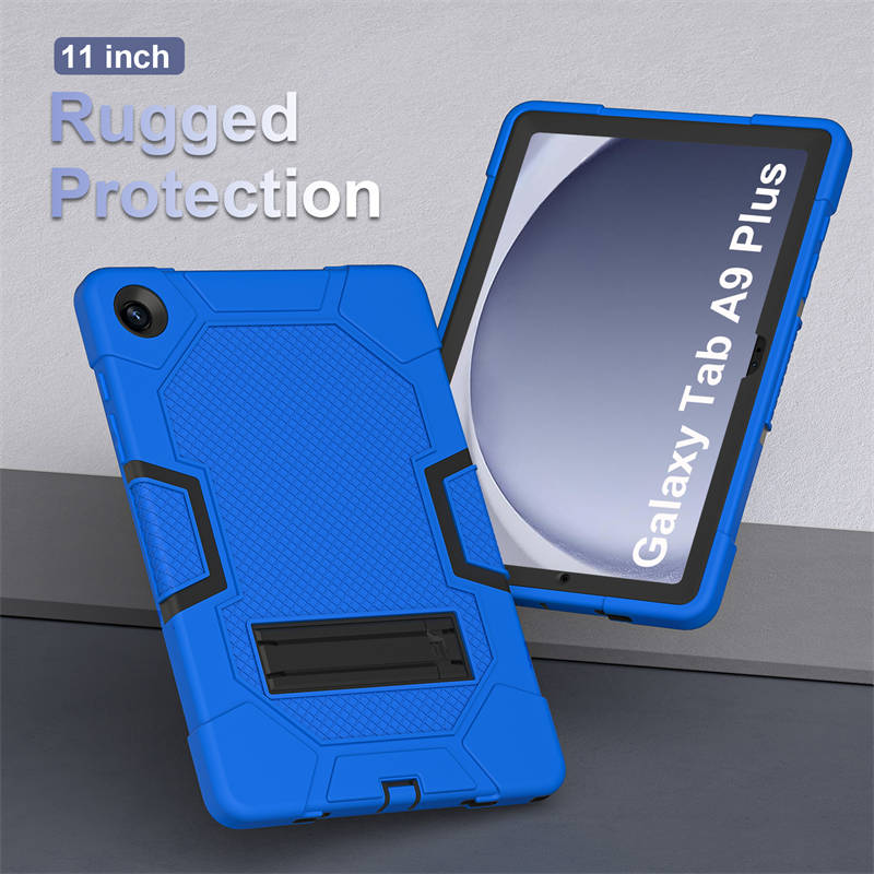 Silicone Tablet Case with Stand for Samsung Galaxy Tab A9 Plus 2023-BlueBlack