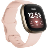 Soft Silicone Sport Replacement Strap For Fitbit Versa 3/Fitbit Sense Small Large-LightPink