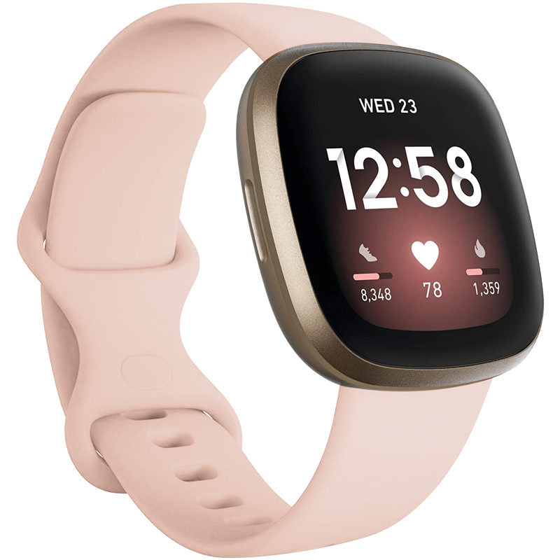 Soft Silicone Sport Replacement Strap For Fitbit Versa 3/Fitbit Sense Small Large-LightPink