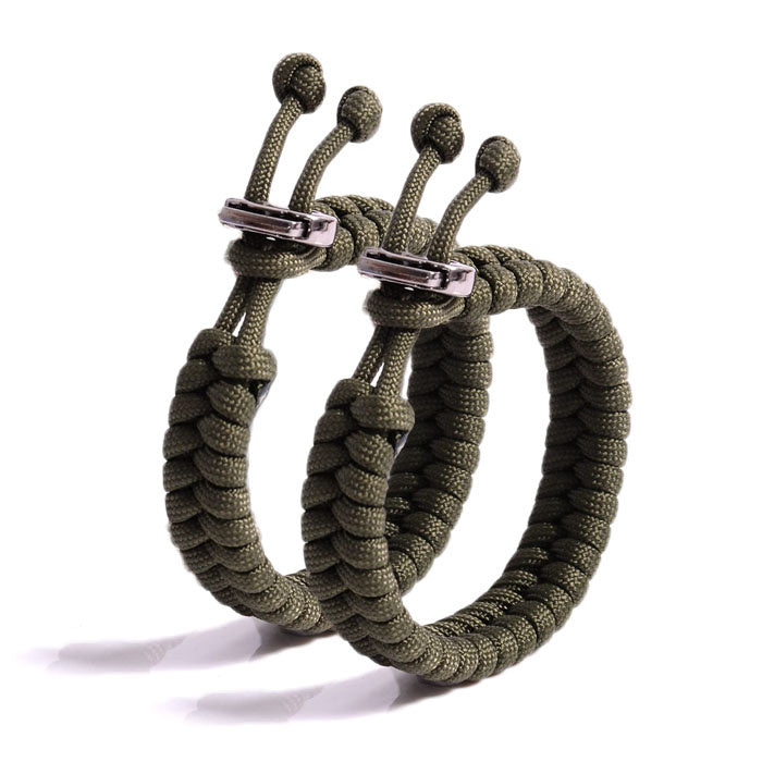 2 Pcs Adjustable Sizes Fish Tail Paracord Survival Bracelets With Metal Clasp-C