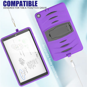 Shock Wave Kickstand Case Anti-Fall Protection For Samsung Tab A 10.1 T510/T515(2019)-Purple