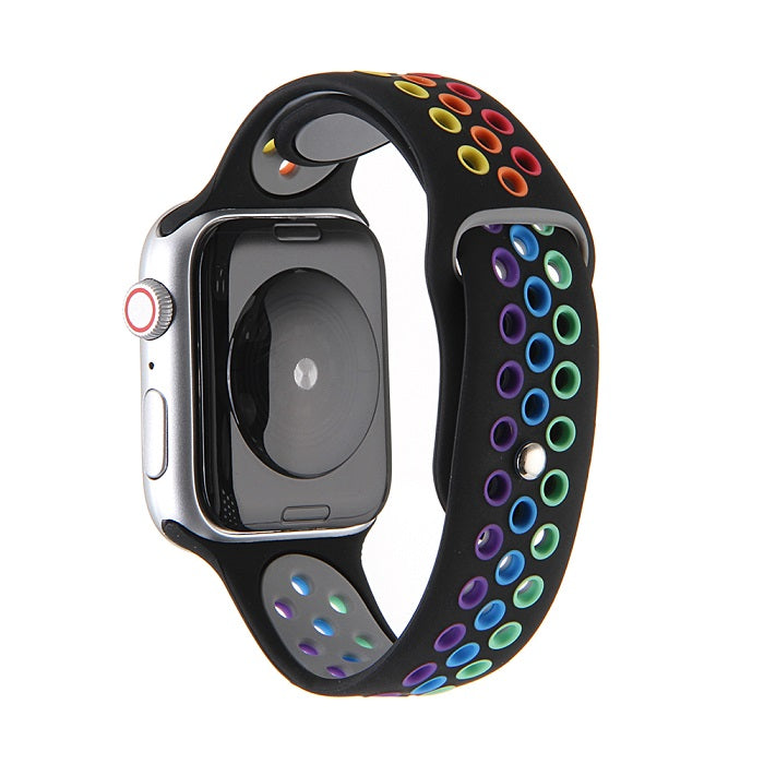 Rainbow Nike Watch Strap For Apple iWatch Series-Black