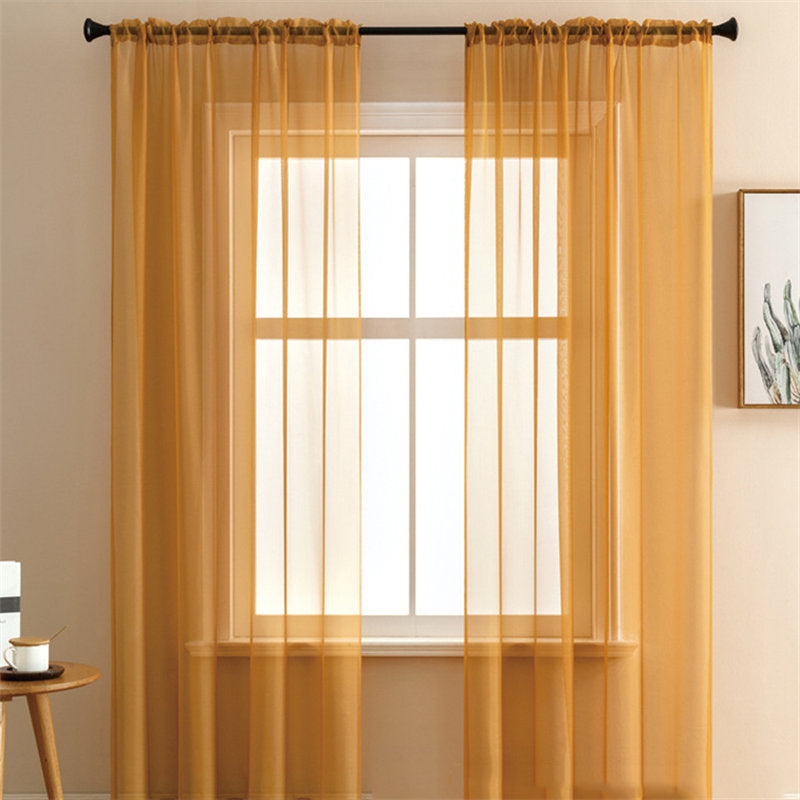 2 Panels Sheer Voile Rod Pocket Elegance Curtains for Living Room Bedroom-51