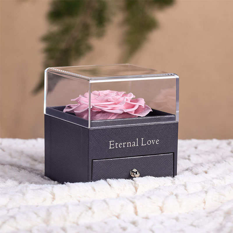 Preserved Flower Rose Gift Box for Valentines Day Anniversary Wedding-Pink