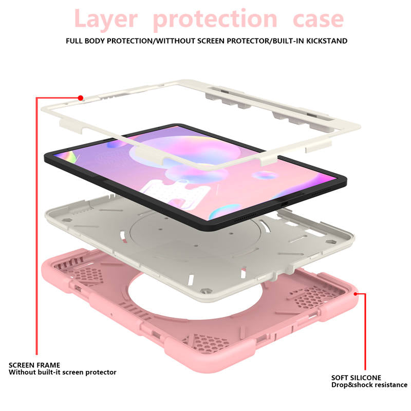 iPad Case For iPad Air 5 with 360¡ãSwivel Stand-Cherry Blossom Powder