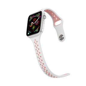 Nike Silicone Sport Breathable Watch For Apple iWatch Series-White Pink