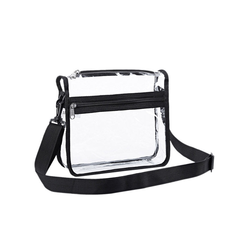 Clear Crossbody Purse Bag Gym Shoulder Bag with Front Pocket and Adjustable Strap