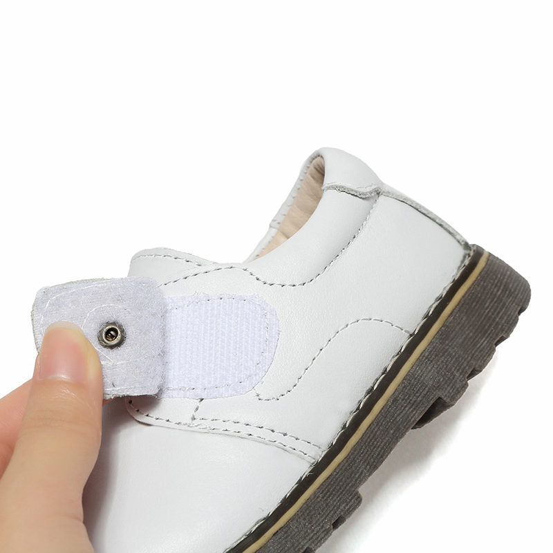 Toddler Boys Leather Loafers British Style Comfort Oxford Dress Shoes-White