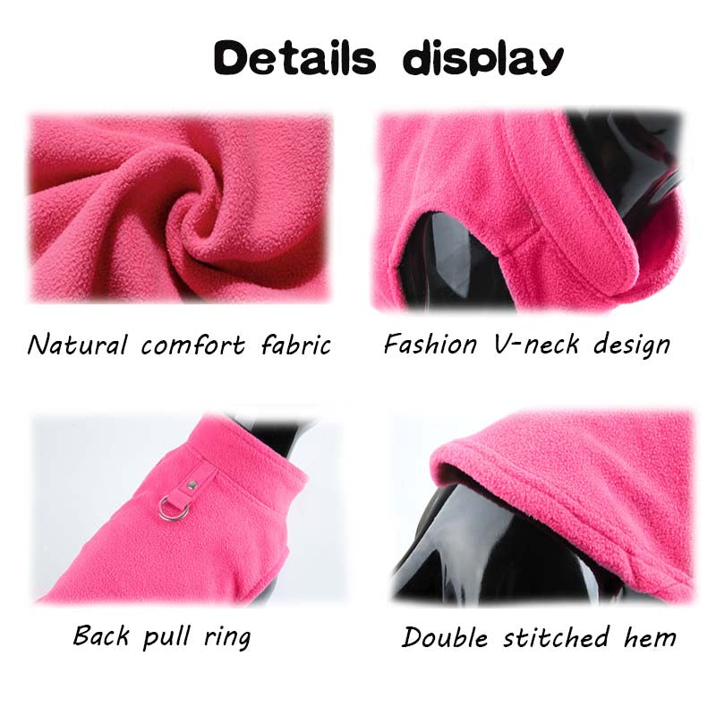 Dog Warm Vest Solid Color Pet Clothes for Small Medium Dogs and Cats-Blue