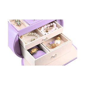 Princess Style Jewelry Box Multi-layer Large Capacity Fabulous Girls Gift-Taro Purple