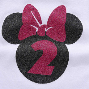 2 Years Old Baby Girls Mickey Birthday Outfits Tutu Skirt and T-Shirt-176Rose Red