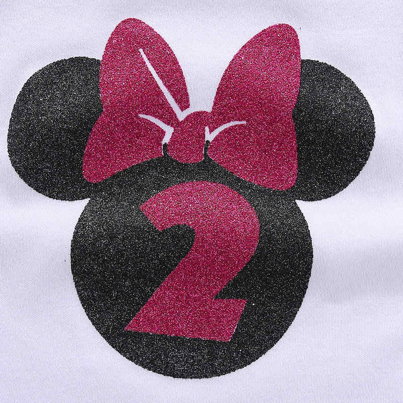 2 Years Old Baby Girls Mickey Birthday Outfits Tutu Skirt and T-Shirt-176Rose Red