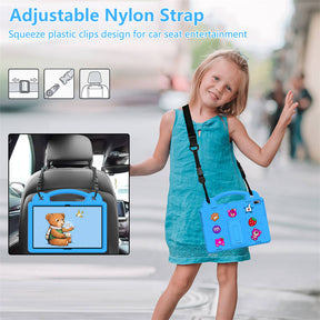 Strawberry Tablet Case with Handle Shoulder Strap for Huawei MediaPad T5 10.1 inch Tab P10-SkyBlue