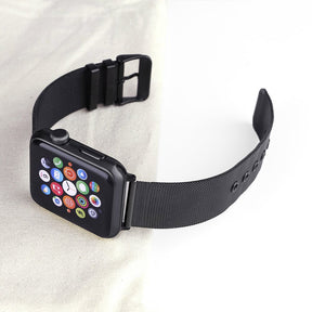 Buckle Metal Mesh Watch Watch Band For Apple Watch SE/6/5/4/3/2/1(Black)