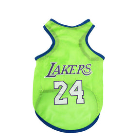 Dog Shirt Puppy Breathable Printed Mesh Jersey Vest T-Shirt Costume-Lakers