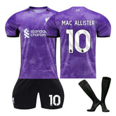 Liverpool Second Away Jersey MAC ALLISTER #10 Soccer Jersey Kids Adult 3-Pieces Jersey Kits