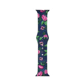 Color Printing Silicone Watch Band For Apple Watch SE/6/5/4/3/2/1(Pink Flower)
