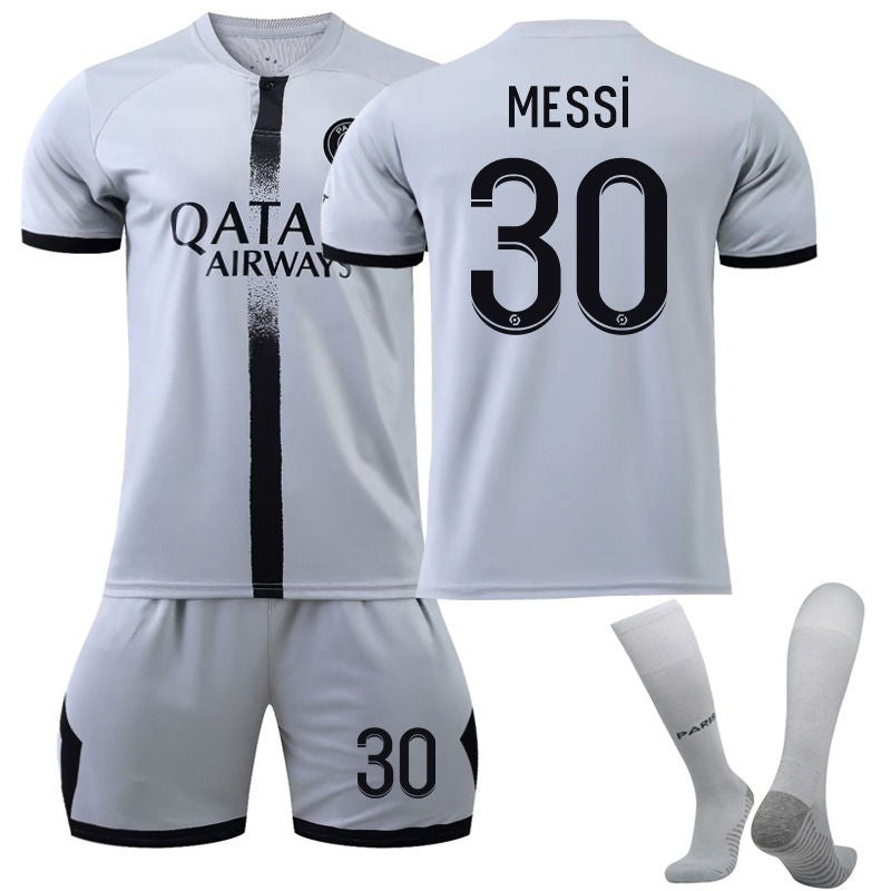 MESSI #30 Paris F.C Away Jersey 2022/23 Soccer Jersey Kit Football T-shirt Set For Adult Kids