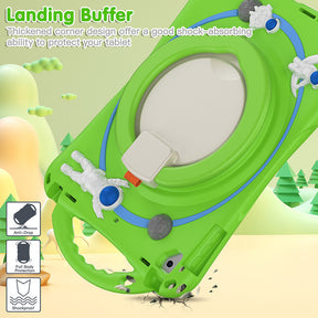 iPad Case Shockproof Case With Handle Stand Shoulder Strap for iPad 9.7 2018/2017/Pro9.7/Air2/Air-Green