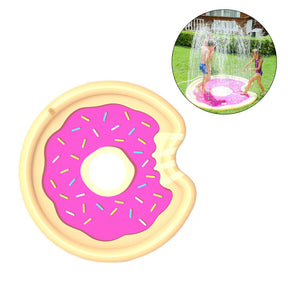 Inflatable Donut Sprinkler Splash Pad for Kids Summer Outdoor Water Toys