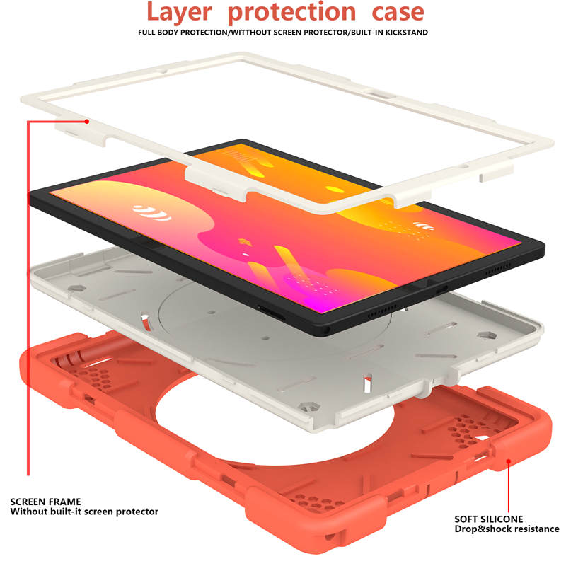 Tab A 8 X200/X205 Samsung Tablet Case with 360¡ãSwivel Stand-Coral Orange