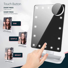 Bluetooth Makeup Mirror with10X Magnification Spot Mirror-White