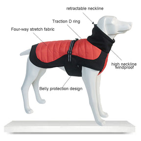 Reflective Waterproof Windproof Dog Coat Cold Weather Warm Jacket-Red