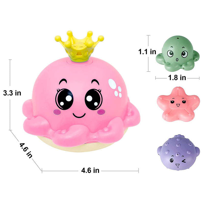 Baby Bath Toys Octopus Ball with Spray Water and Light Up for Ages 3+