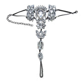 2Pcs Beach Crystal Rhinestone Anklet for Women and Girls-White