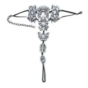 2Pcs Beach Crystal Rhinestone Anklet for Women and Girls-White