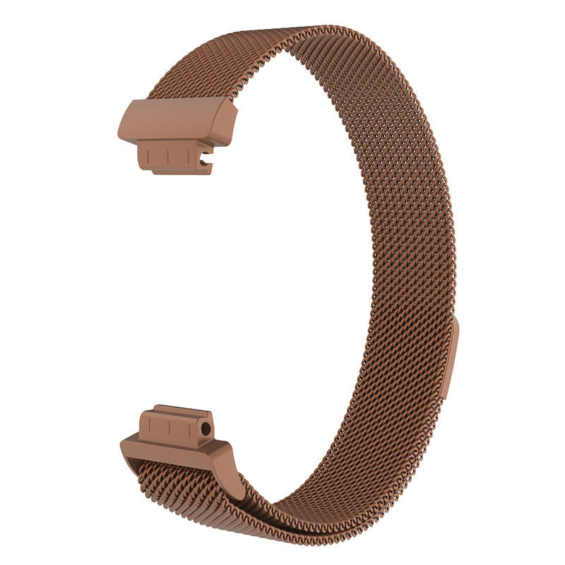 Stainless Steel Metal Replacement Strap Magnet Buckle For Fitbit Inspire HR-Coffee