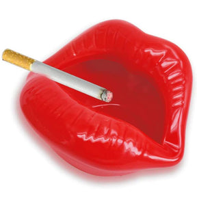 Creative Ceramic Cigarette Ashtrays with Lips Style Fashion Home Decorations-Red