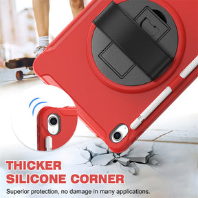 Tablet Case For iPad 10th with 360¡ã Kickstand/Hand Strap Shockproof-Red
