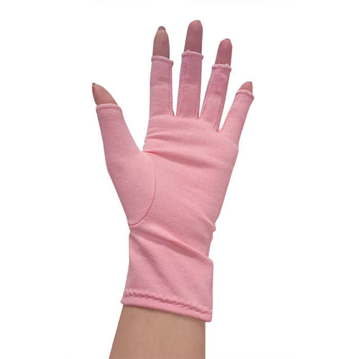 Winter Half Finger Outdoor Sport Driving Riding Cotton Breathable Gloves-Light Pink-LYX-08062-2